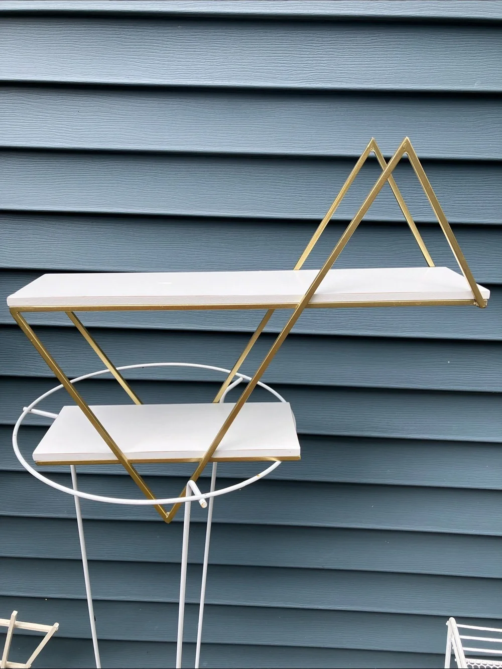 Geometric Design Wall 2 Shelf Unit Ready To Hang